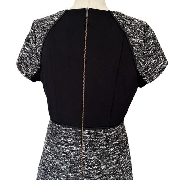 J. Crew Dress Size 12 Mixed Tweed Boucle Fit Flare Flounce Style B0562 Midi - Picture 8 of 11